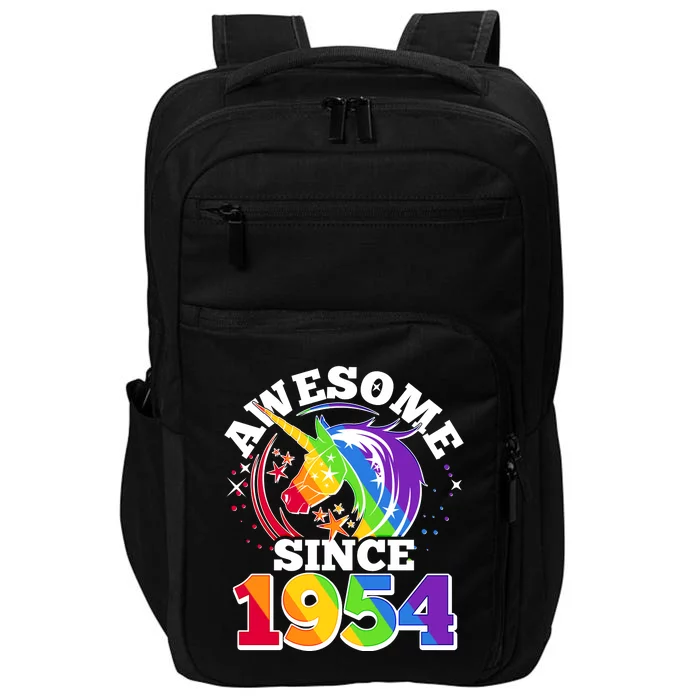 Rainbow Unicorn Awesome Since 1954 70th Birthday Impact Tech Backpack