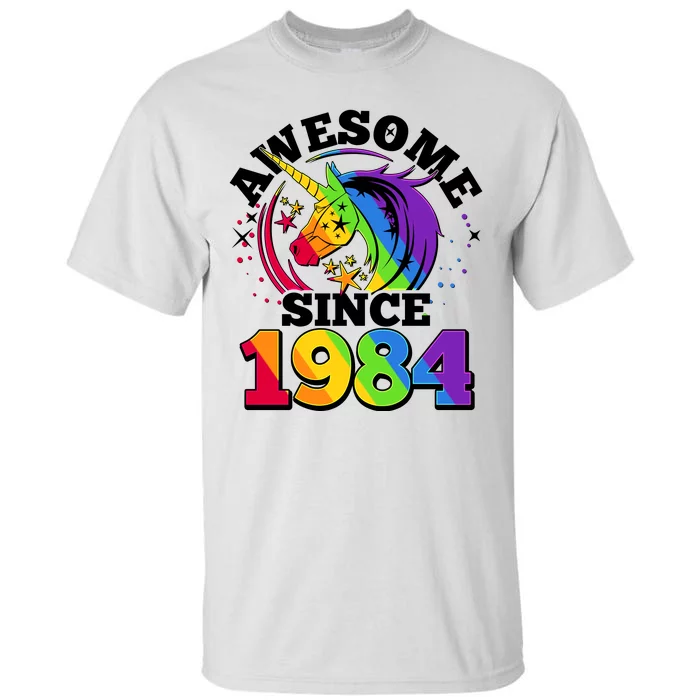 Rainbow Unicorn Awesome Since 1984 40th Birthday Tall T-Shirt