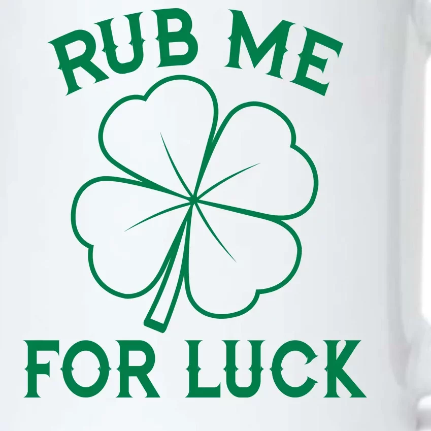 Rub Me For Luck Funny Shamrock St Pattys Day Black Color Changing Mug