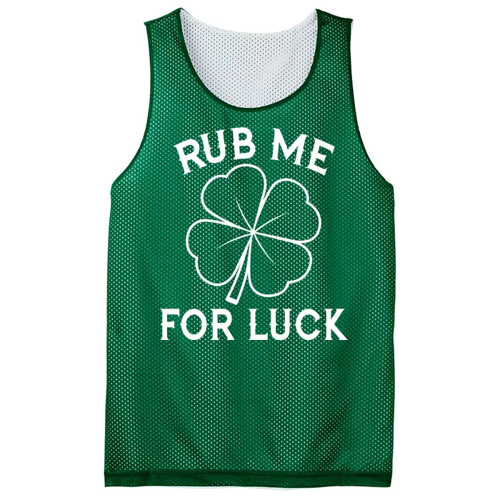 Rub Me For Luck Funny Shamrock St Pattys Day Mesh Reversible Basketball Jersey Tank