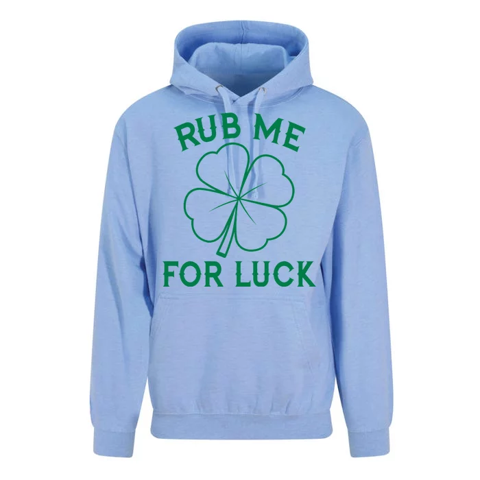 Rub Me For Luck Funny Shamrock St Pattys Day Unisex Surf Hoodie