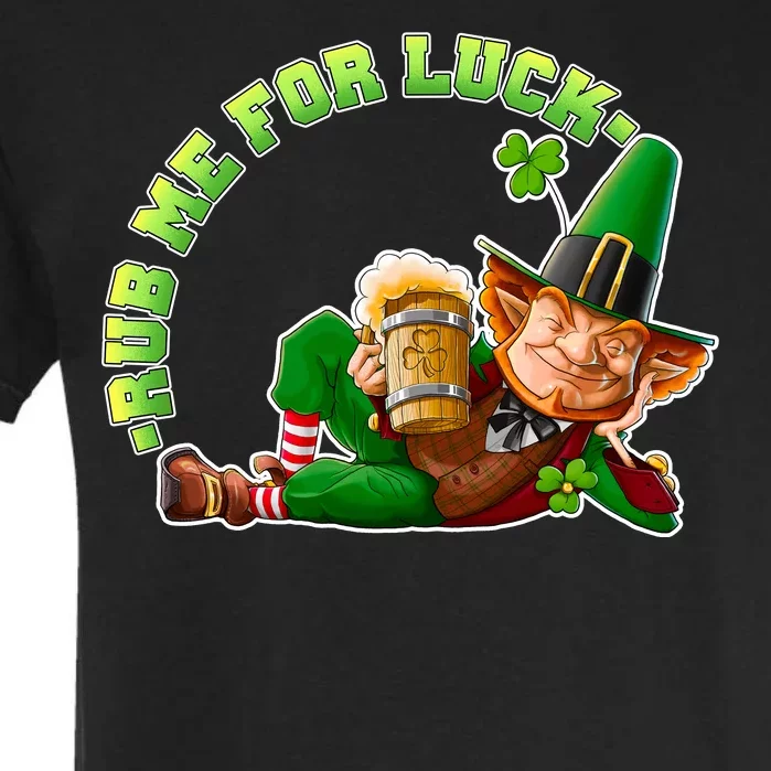 Rub Me for Luck Irish Leprechaun Garment-Dyed Heavyweight T-Shirt