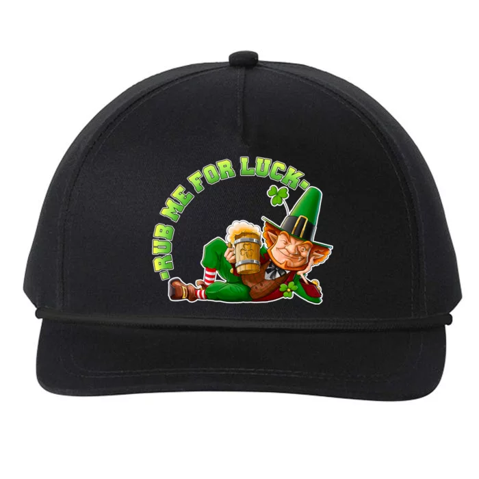 Rub Me for Luck Irish Leprechaun Snapback Five-Panel Rope Hat