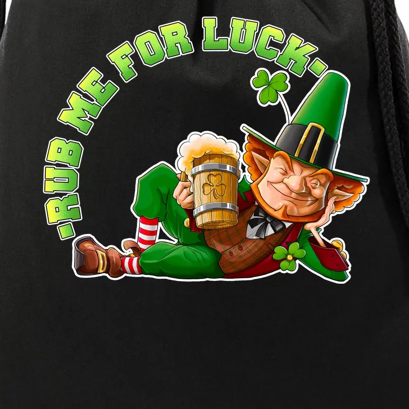 Rub Me for Luck Irish Leprechaun Drawstring Bag