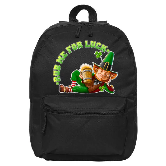 Rub Me for Luck Irish Leprechaun 16 in Basic Backpack