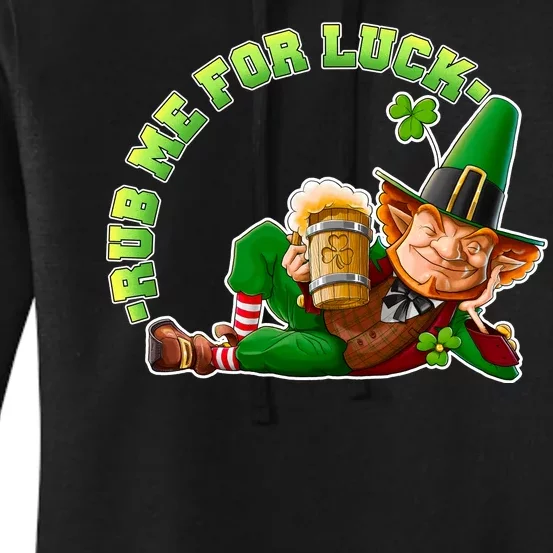 Rub Me for Luck Irish Leprechaun Women's Pullover Hoodie