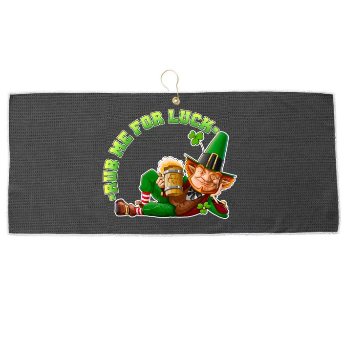 Rub Me for Luck Irish Leprechaun Large Microfiber Waffle Golf Towel