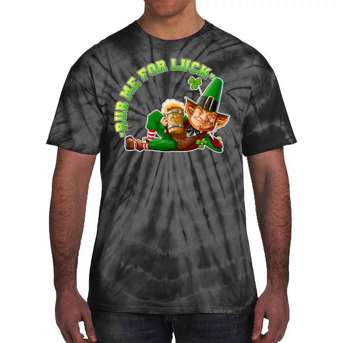 Rub Me for Luck Irish Leprechaun Tie-Dye T-Shirt