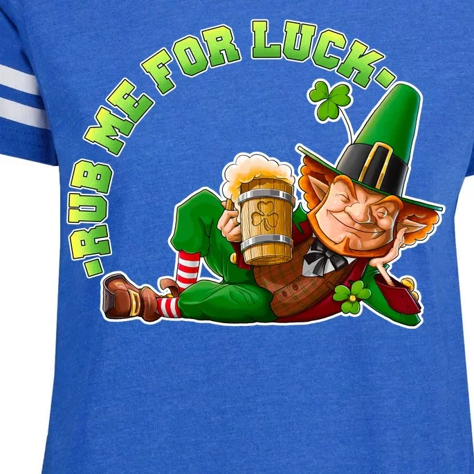 Rub Me for Luck Irish Leprechaun Enza Ladies Jersey Football T-Shirt