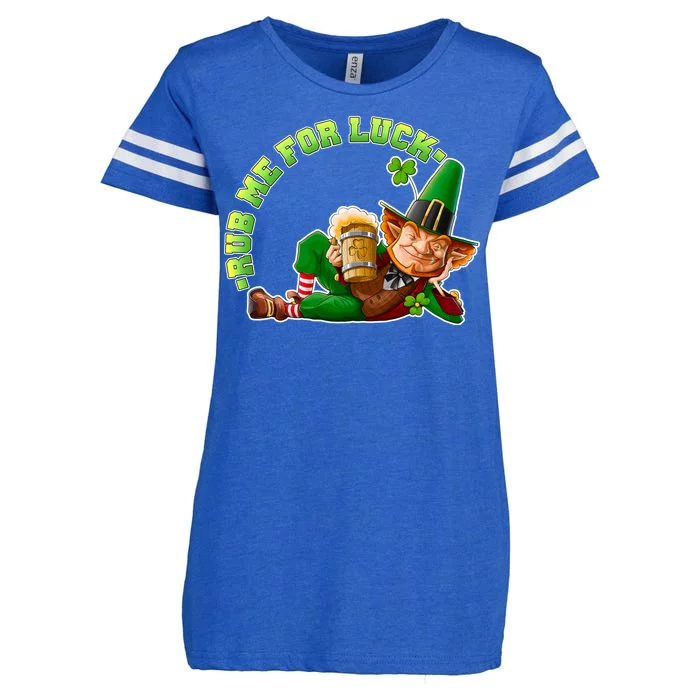 Rub Me for Luck Irish Leprechaun Enza Ladies Jersey Football T-Shirt