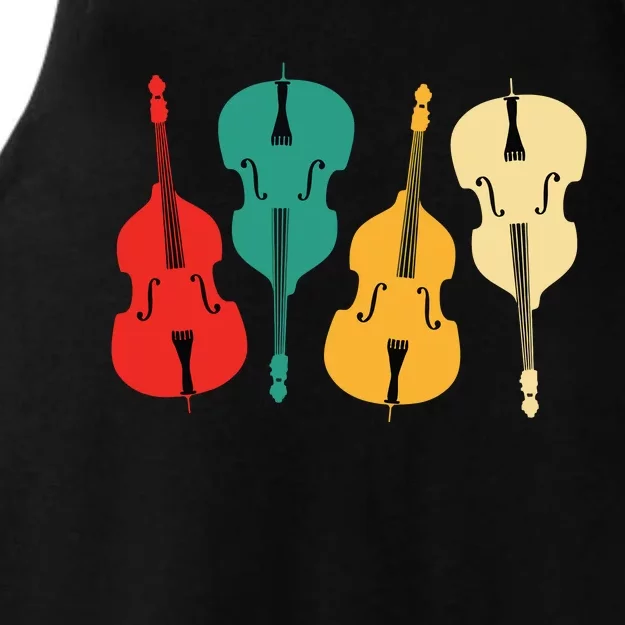 Retro Upright Bass String Double Bass Vintage Gift Ladies Tri-Blend Wicking Tank