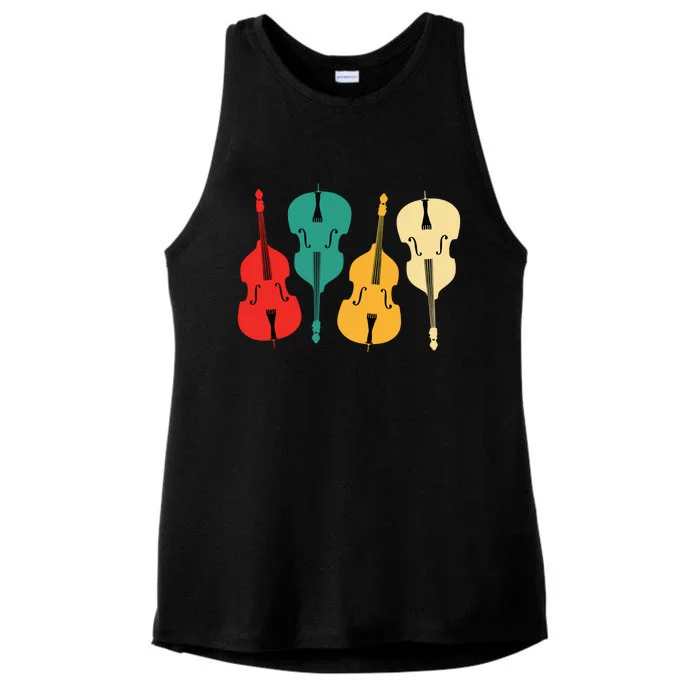 Retro Upright Bass String Double Bass Vintage Gift Ladies Tri-Blend Wicking Tank