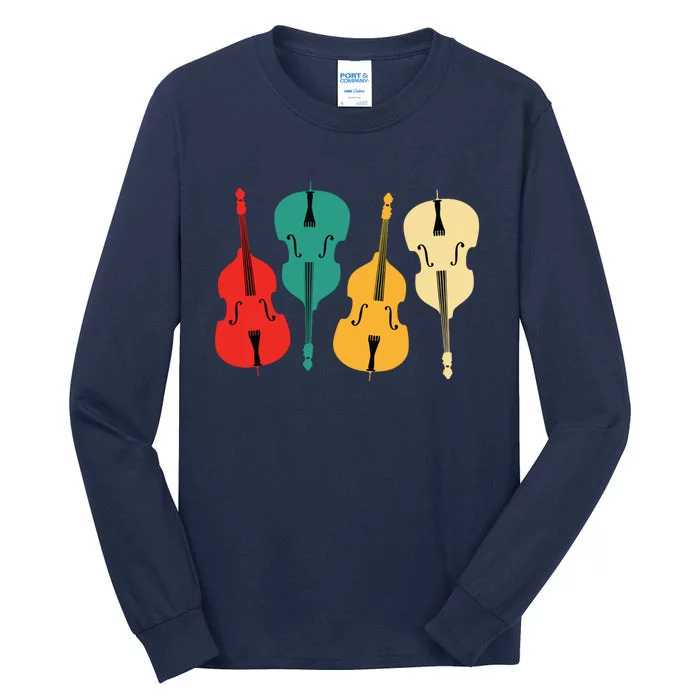 Retro Upright Bass String Double Bass Vintage Gift Tall Long Sleeve T-Shirt