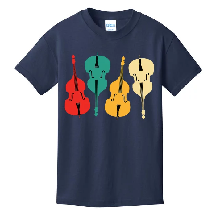 Retro Upright Bass String Double Bass Vintage Gift Kids T-Shirt