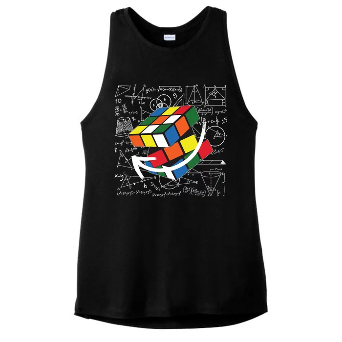 Rubik Mathematics Cube Funny Ladies Tri-Blend Wicking Tank