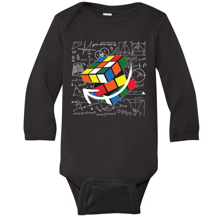 Rubik Mathematics Cube Funny Baby Long Sleeve Bodysuit