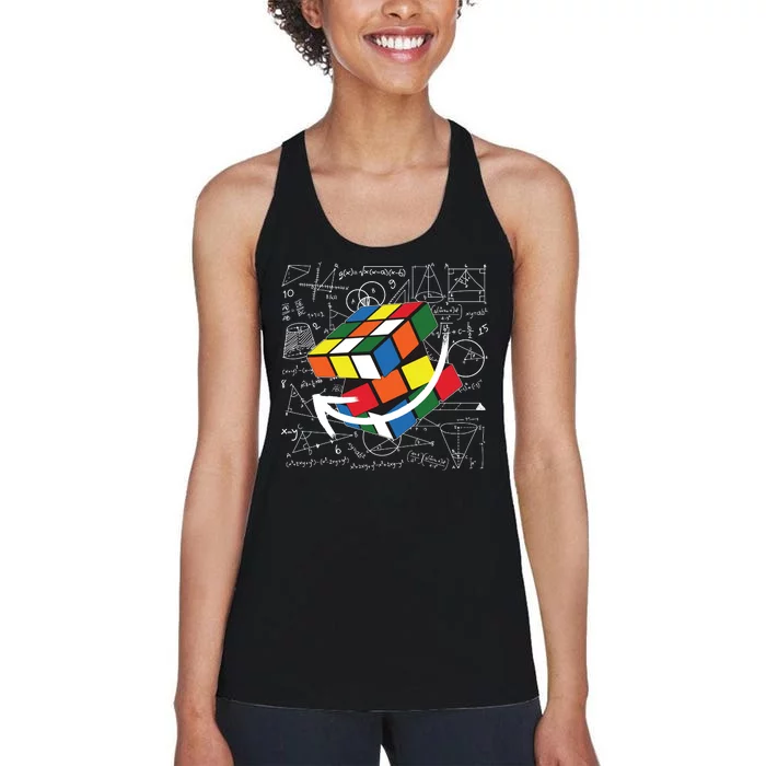 Rubik Mathematics Cube Funny Women's Racerback Tank