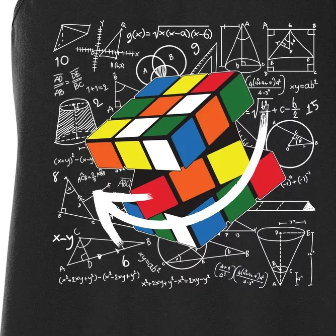 Rubik Mathematics Cube Funny Women's Racerback Tank