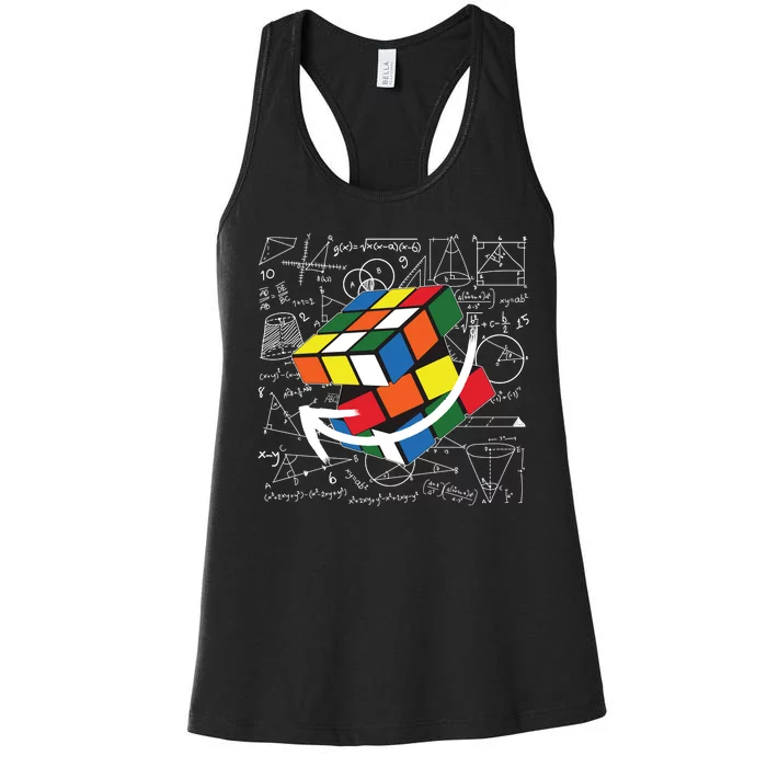 Rubik Mathematics Cube Funny Women's Racerback Tank