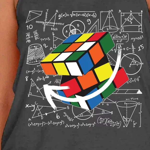 Rubik Mathematics Cube Funny Women's Knotted Racerback Tank