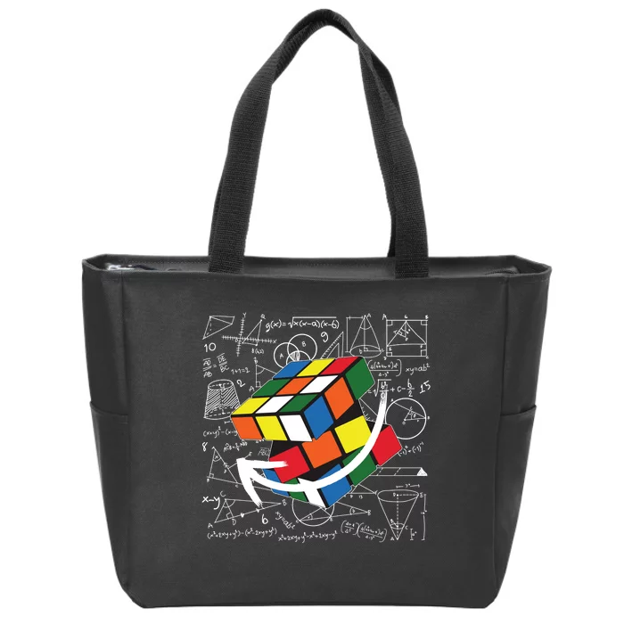 Rubik Mathematics Cube Funny Zip Tote Bag