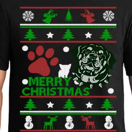 Rottweiler Ugly Christmas Pajama Set