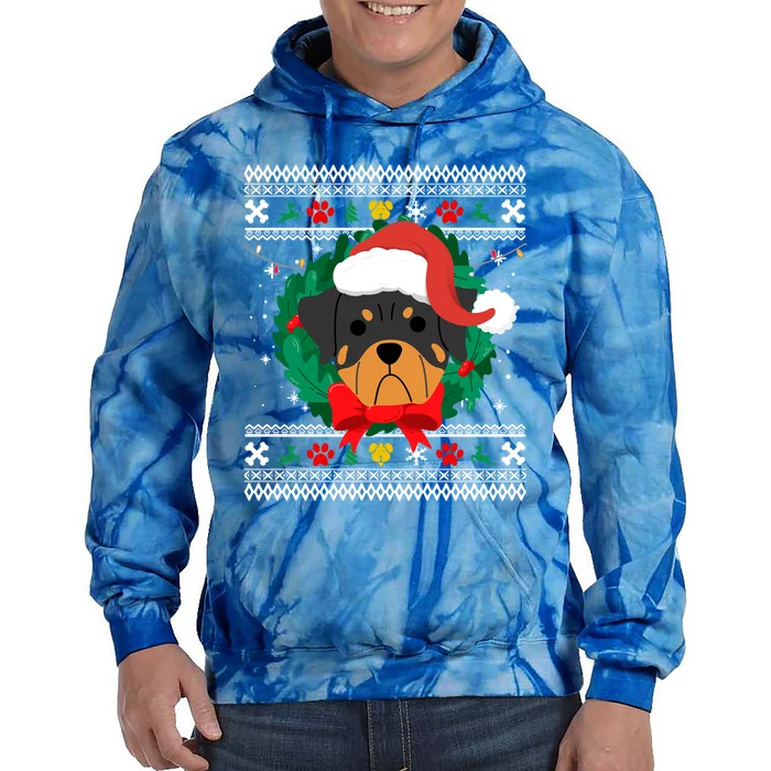 Rottweiler Ugly Christmas Sweater Rottie Great Gift Tie Dye Hoodie