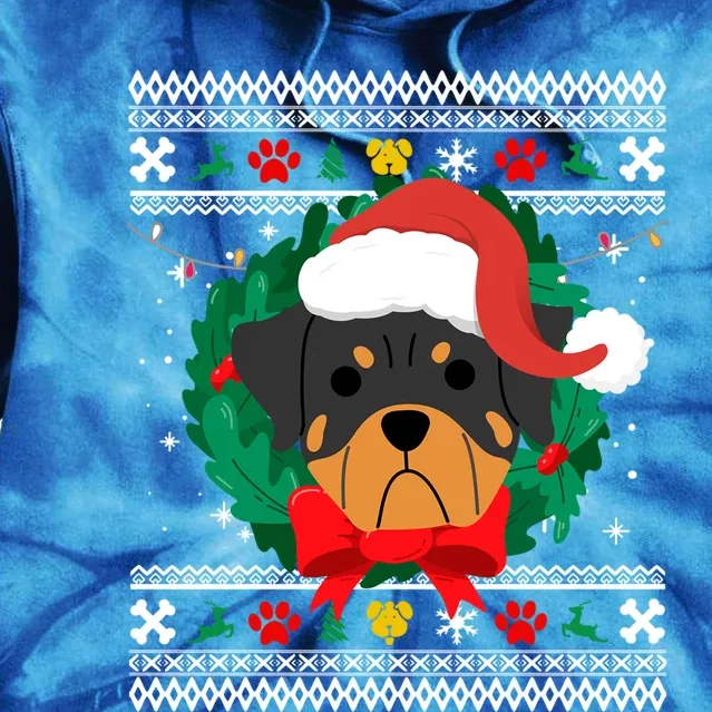 Rottweiler Ugly Christmas Sweater Rottie Great Gift Tie Dye Hoodie