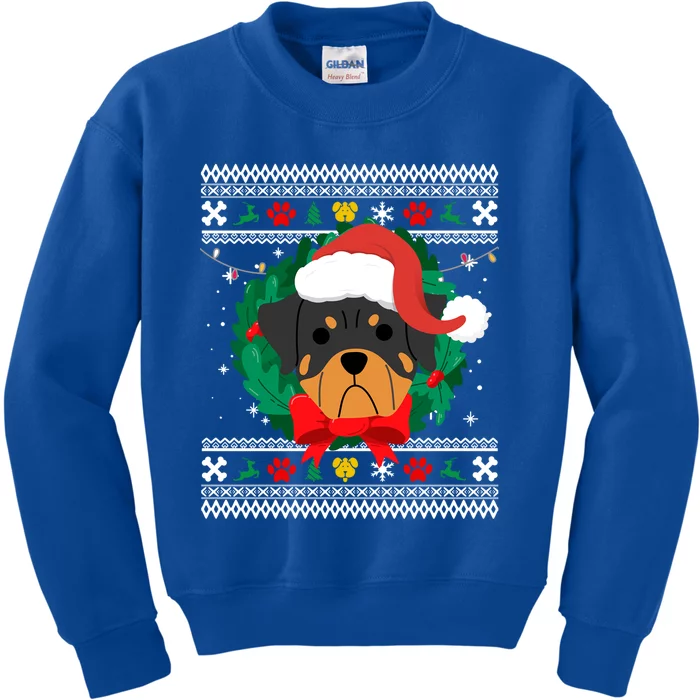 Rottweiler Ugly Christmas Sweater Rottie Great Gift Kids Sweatshirt