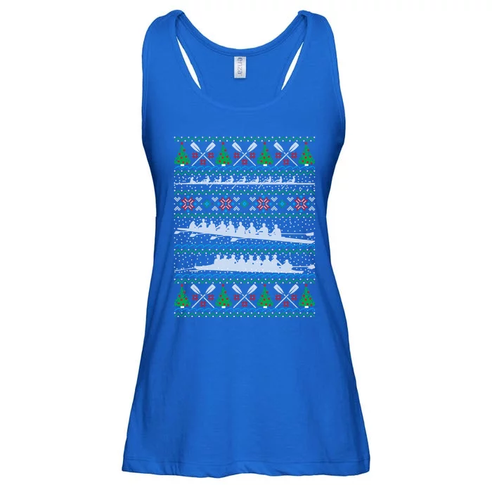 Rowing Ugly Christmas Gift Happy Holiday Crew Gift Ladies Essential Flowy Tank