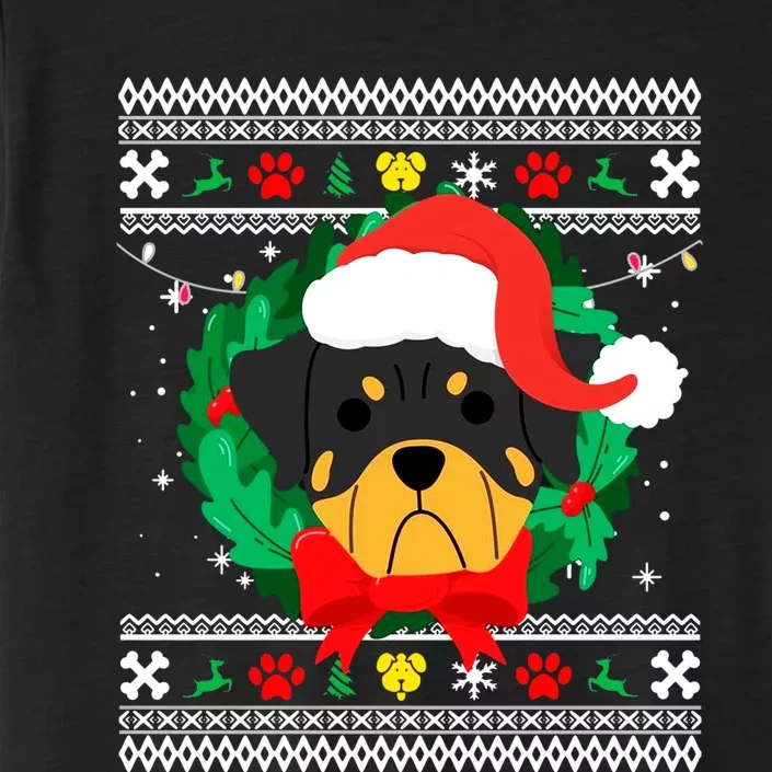 Rottweiler Ugly Christmas Sweater Rottie ChromaSoft Performance T-Shirt