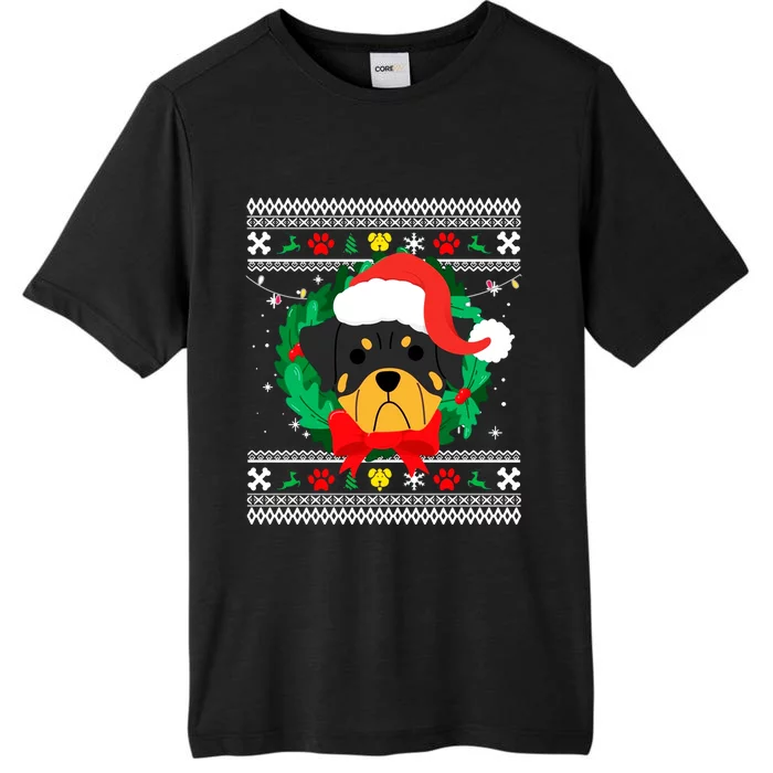 Rottweiler Ugly Christmas Sweater Rottie ChromaSoft Performance T-Shirt