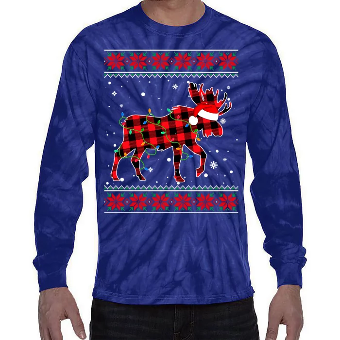 Reindeer Ugly Christmas Sweater Tie-Dye Long Sleeve Shirt