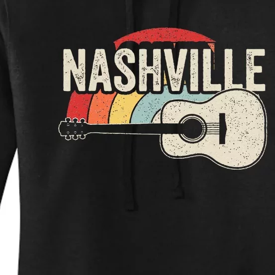 Retro Unique Country Music Lovers Nashville Musician Guitar Women's Pullover Hoodie