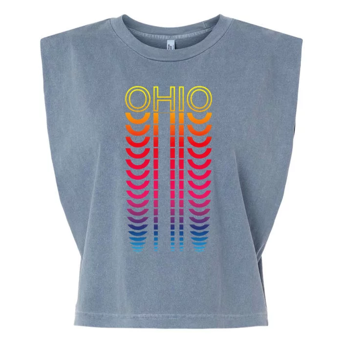 Retro USA Colorful State Nostalgic Ohio Garment-Dyed Women's Muscle Tee