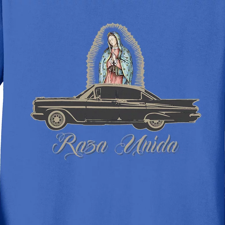 Raza Unida Chicano Low Rider Mexican Hombre Kids Long Sleeve Shirt