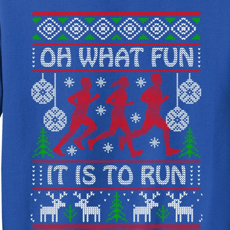 Running Ugly Christmas Oh What Fun It Is To Run Funny Ugly Gift Sweatshirt