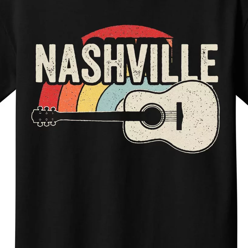 Retro Unique Country Music Lovers Nashville Musician Guitar Kids T-Shirt