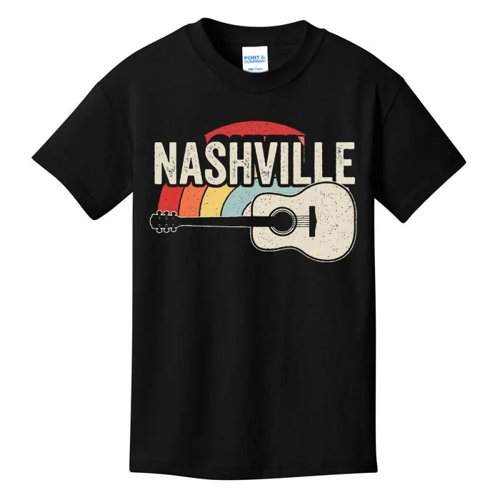 Retro Unique Country Music Lovers Nashville Musician Guitar Kids T-Shirt