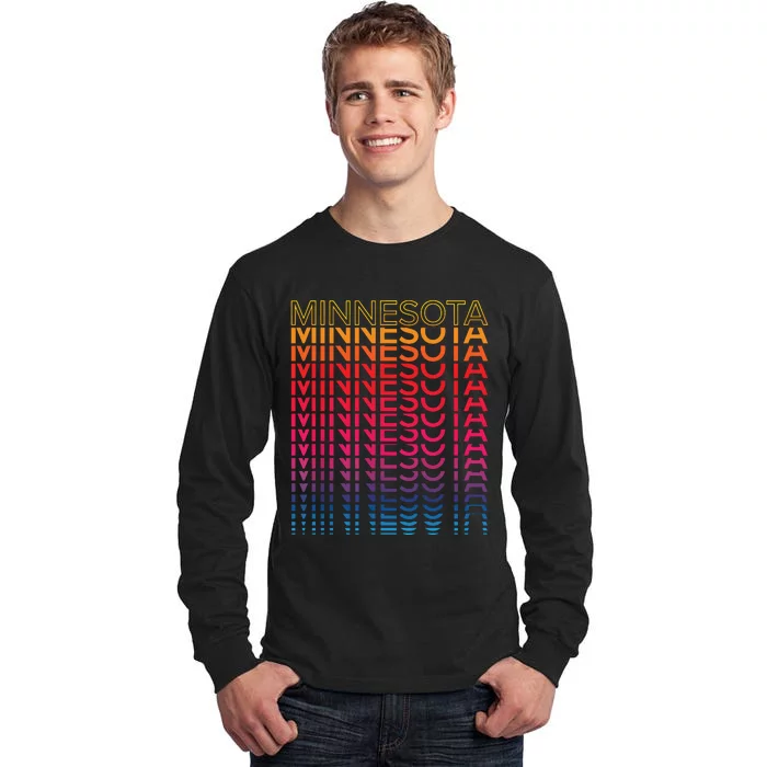 Retro Usa Colorful State Nostalgic Minnesota Tall Long Sleeve T-Shirt