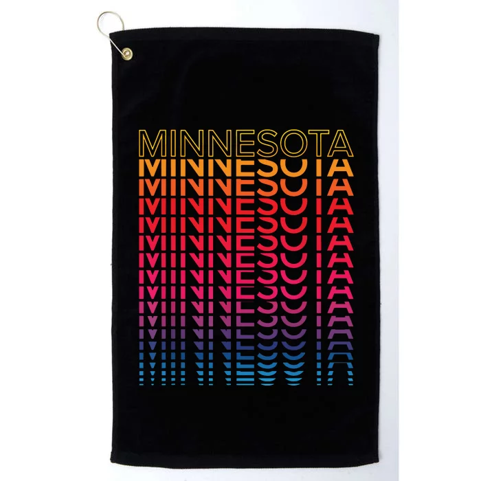 Retro Usa Colorful State Nostalgic Minnesota Platinum Collection Golf Towel