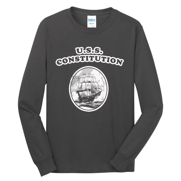 Retro USS Constitution By Turbo Volcano Tall Long Sleeve T-Shirt