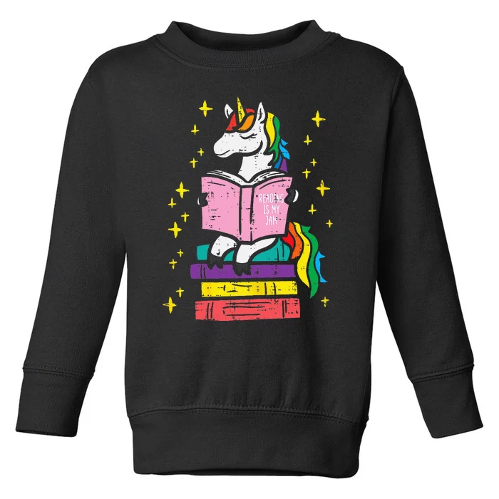 Reading Unicorn Cute Book Lover Bookworm Women Girls Toddler Sweatshirt