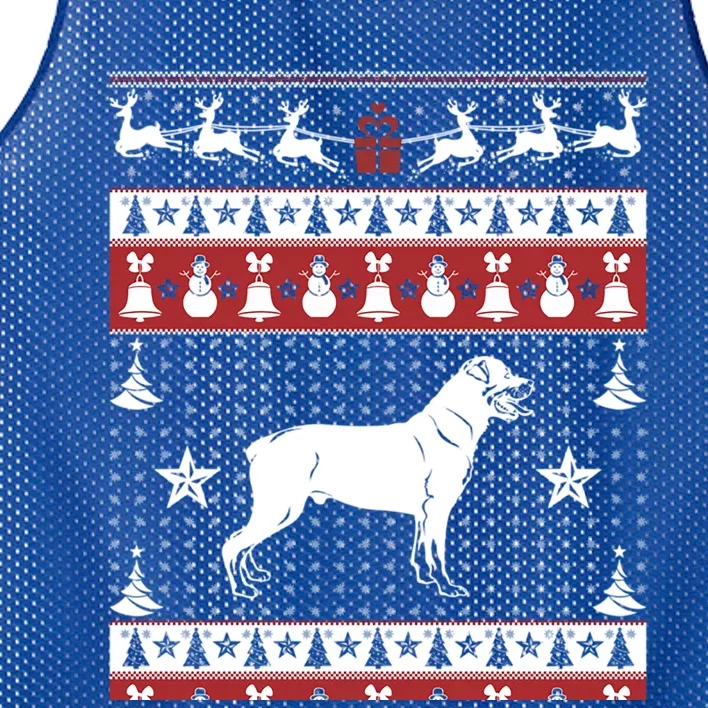 Rottweiler Ugly Christmas Sweater Xmas Gift Rottweiler Gift Mesh Reversible Basketball Jersey Tank