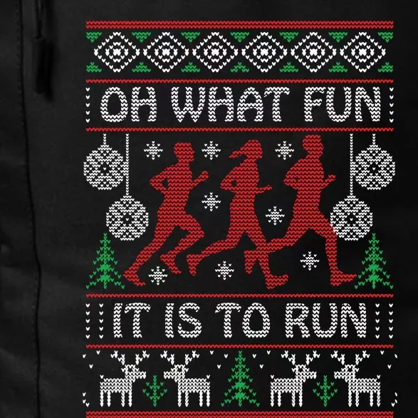 Running Ugly Christmas Oh What Fun It Is To Run Funny Ugly Daily Commute Backpack