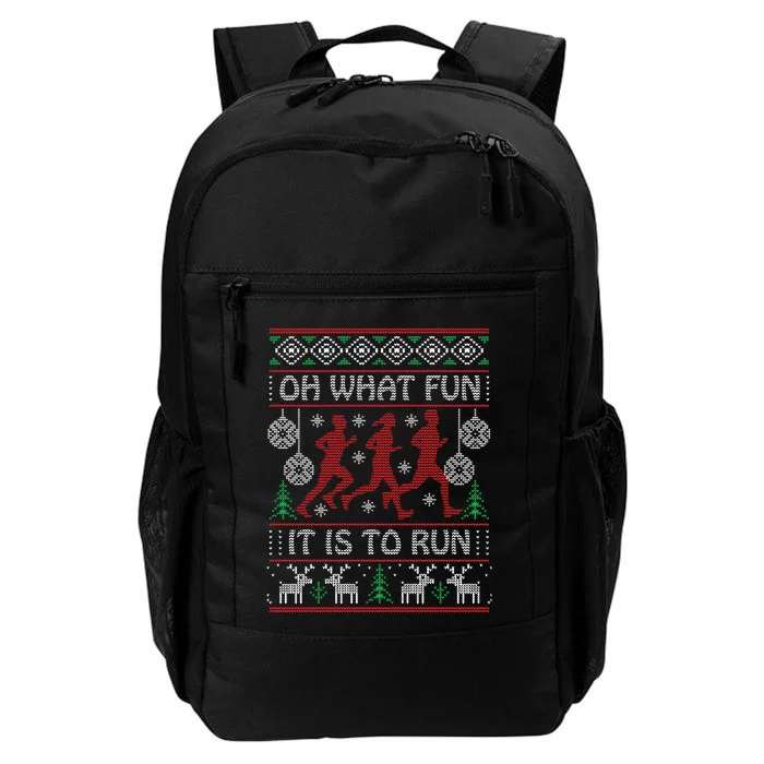 Running Ugly Christmas Oh What Fun It Is To Run Funny Ugly Daily Commute Backpack