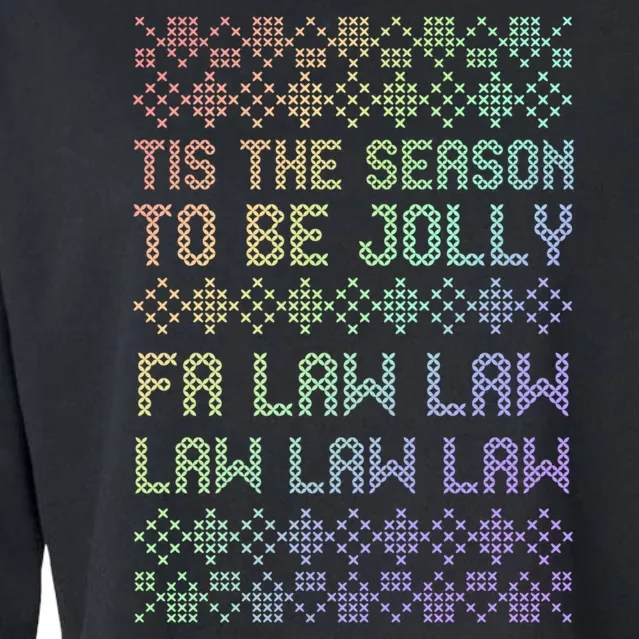 Rainbow Ugly Christmas Lawyer Funny Gift Holiday Cropped Pullover Crew