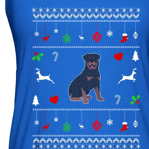 Rottweiler Ugly Christmas Design Dog Lover Gift Cute Gift Ladies Essential Flowy Tank