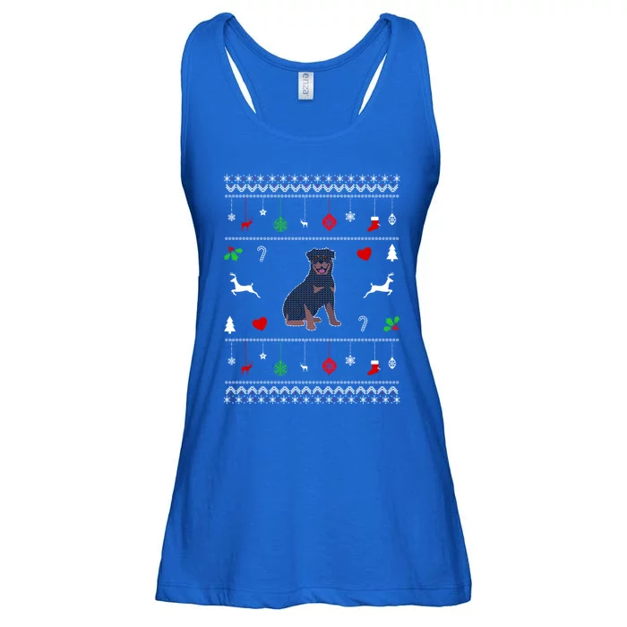 Rottweiler Ugly Christmas Design Dog Lover Gift Cute Gift Ladies Essential Flowy Tank