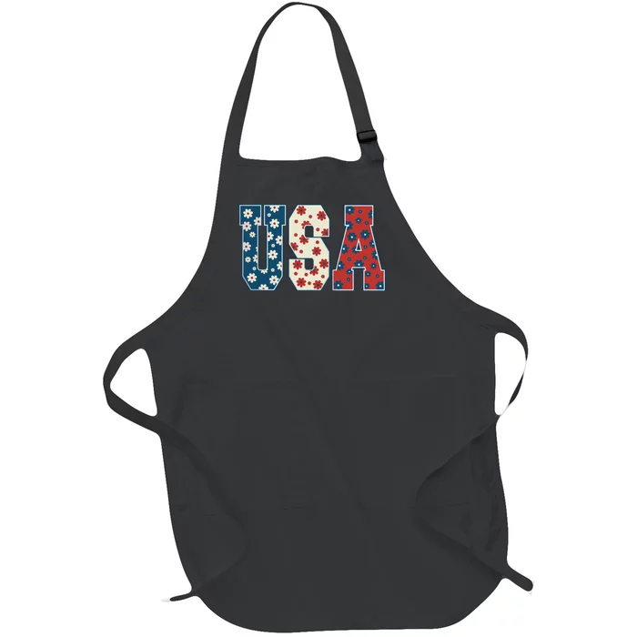 Retro Usa Comfort Colors Graphic Full-Length Apron With Pocket